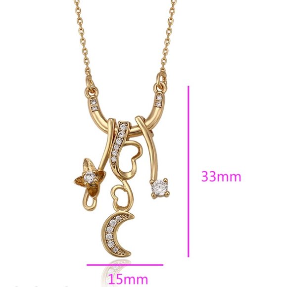 Love the Moon Drop 18KGP Necklace - Picture 2 of 9